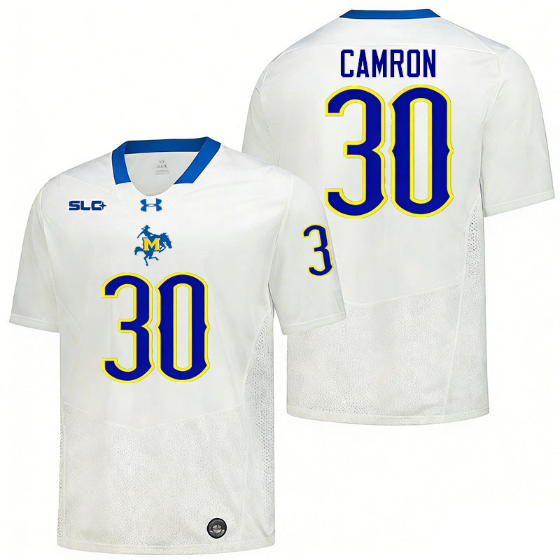 McNeese Cowboys #30 Deaglan Camron College Football Jerseys,Uniforms-White